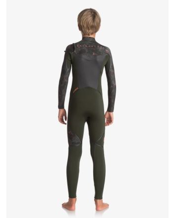 Niño con neopreno con cremallera en el pecho Quiksilver Syncro Plus 4/3 verde 