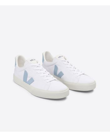 Zapatillas Veganas Veja Campo Canvas Blanco Azul Acero Unisex
