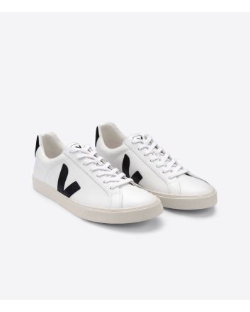 Zapatillas de cuero Veja Esplar blancas y negras Unisex