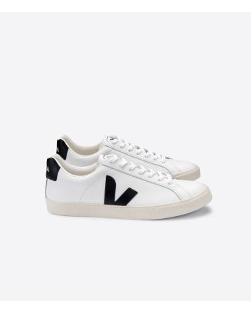 Zapatillas de cuero Veja Esplar blancas y negras Unisex