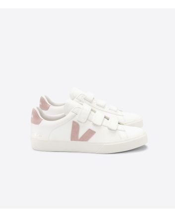 Zapatillas Veja Recife Chromefree Leather White Babe blancas y rosas para mujer