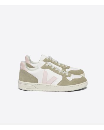 Zapatillas Veja V-10 Leather Chromefree White Petale Sahara 