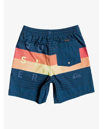 Bañador de natación Quiksilver Word Block Volley Youth 15" Majolica Blue para niños de 8 a 16 años