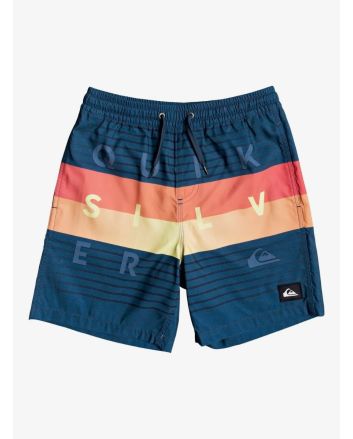 Bañador de natación Quiksilver Word Block Volley Youth 15" Majolica Blue para niños de 8 a 16 años