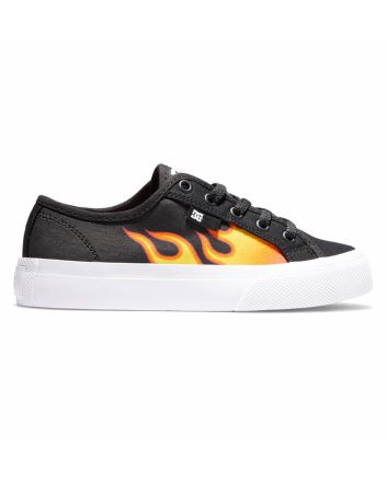 Zapatillas DC Shoes Manual negras con llamas para niño
