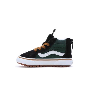 Zapatillas resistentes al agua Vans TD SK8-Hi ZIP MTE-1 Ripstop negras y verdes para bebé 1 a 4 años