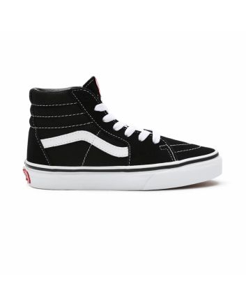 Zapatillas de caña alta Vans UY Sk8-Hi Junior negras con banda lateral blanca para niños de 4 a 8 años
