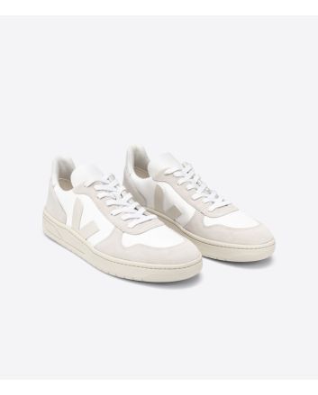 Zapatillas Ecológicas Veja V-10 B-Mesh Blancas con detalles en color beige Unisex 