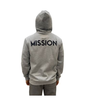 Sudadera con capucha y cremallera Mission Contrast Zip gris para hombre