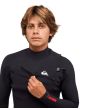 Quiksilver Highline 3/2mm traje de neopreno negro hombre cierre de cremallera en el pecho