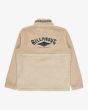 Sudadera polar con cremallera parcial Billabong Boundary Tombstone Beige para hombre posterior