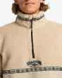 Hombre con sudadera sherpa con media cremallera Billabong Boundary Tombstone Desert cuello