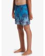 Niño con bañador Quiksilver Everyday Mix Volley 14'' Azul con estampado tropical lateral