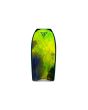 Tabla de Bodyboard GT Boards Mega-T 4 Elements Earth Mallard Green Graphic slick con gráfico verde, amarillo y azul con textura dinámica con crescent tail y canales cuádruples