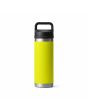 Botella termo Yeti Rambler 18oz con tapón Chug Cap color Firefly Yellow posterior
