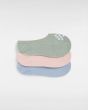 Pack 3 pares de Calcetines invisibles Vans Youth Classic Canoodle en color verde, rosa y azul para niño/a posterior