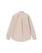 Camisa Carhartt WIP L/S Madison Shirt color beige con logo blanco cera para hombre posterior