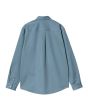 Camisa de manga larga Carhartt WIP Madison Shirt Azul Icy Water-Wax para hombre posterior