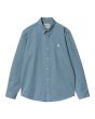 Camisa de manga larga Carhartt WIP Madison Shirt Azul Icy Water-Wax para hombre