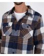 Hombre con camisa de franela Hurley Ranger Azul Marino a cuadros bolsillos