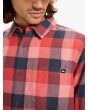 Hombre con Camisa de franela Quiksilver Motherfly Plaid Roja a cuadros bolsillo
