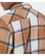 Hombre con camisa de franela Hurley Ranger marrón a cuadros espalda