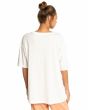 Mujer con camiseta de manga corta Billabong Midnight Sun blanca espalda