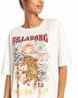 Mujer con camiseta de manga corta Billabong Midnight Sun blanca estampado