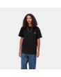 Hombre con camiseta orgánica de manga corta Carhartt WIP American Script Negra