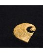 Camiseta holgada de manga corta Carhartt WIP Chase Negra con logo dorado para hombre logo