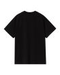 Camiseta de manga corta Carhartt WIP Script Embroidery negra con logo blanco para hombre posterior