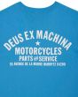 Camiseta Deus Ex Machina Biarritz Address Bonnie Blue para hombre serigrafía dirección espalda