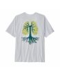 Camiseta Patagonia Run Like Roots Responsibili-Tee Blanca para hombre gráfico posterior