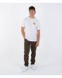 Hombre con camiseta de manga corta Hurley Alobhrah blanca corte