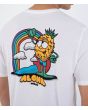 Hombre con camiseta de manga corta Hurley Alobhrah blanca estampado espalda de piña y arcoíris