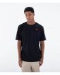 Hombre con camiseta de manga corta Hurley Kai Tiki Negra frontal