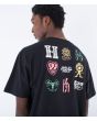 Hombre con camiseta orgánica de manga corta Hurley Organic Marks Negra estampado espalda