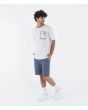 Hombre con Camiseta de manga corta con bolsillo Hurley Psycho Blanco Jaspeado ajuste oversize