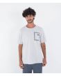 Hombre con Camiseta de manga corta con bolsillo Hurley Psycho Blanco Jaspeado 