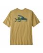 Gráfico posterior Camiseta de manga corta Patagonia M's Flying Fish Responsibili-Tee Limestone Yellow Heritage Fitz para hombre