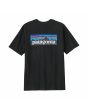 Camiseta de manga corta Patagonia Men's P-6 Logo Responsibili-Tee Negra para hombre gráfico posterior