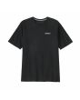 Camiseta de manga corta Patagonia Men's P-6 Logo Responsibili-Tee Negra para hombre serigrafía frontal