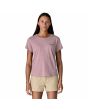 Mujer con Camiseta Patagonia P-6 Logo Responsibili-Tee Violeta frontal