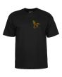 Camiseta de manga corta Powell Peralta Dragons Logo negra para hombre estampado pecho