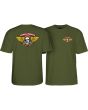 Camiseta de manga corta Powell Peralta Winged Ripper verde militar para hombre 