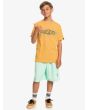 Niño con Camiseta de manga corta Quiksilver In Circles Youth Amarilla frontal