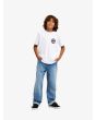 Niño con camiseta de manga corta Quiksilver Ev Duality blanca corte regular