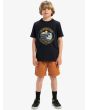 Niño con camiseta de manga corta Quiksilver Evo Three Seas Negra ajuste regular