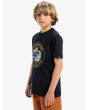 Niño con camiseta de manga corta Quiksilver Evo Three Seas Negra lateral