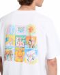 Hombre con camiseta Volcom Double Fantasy Blanca gráfico en llamas pecho